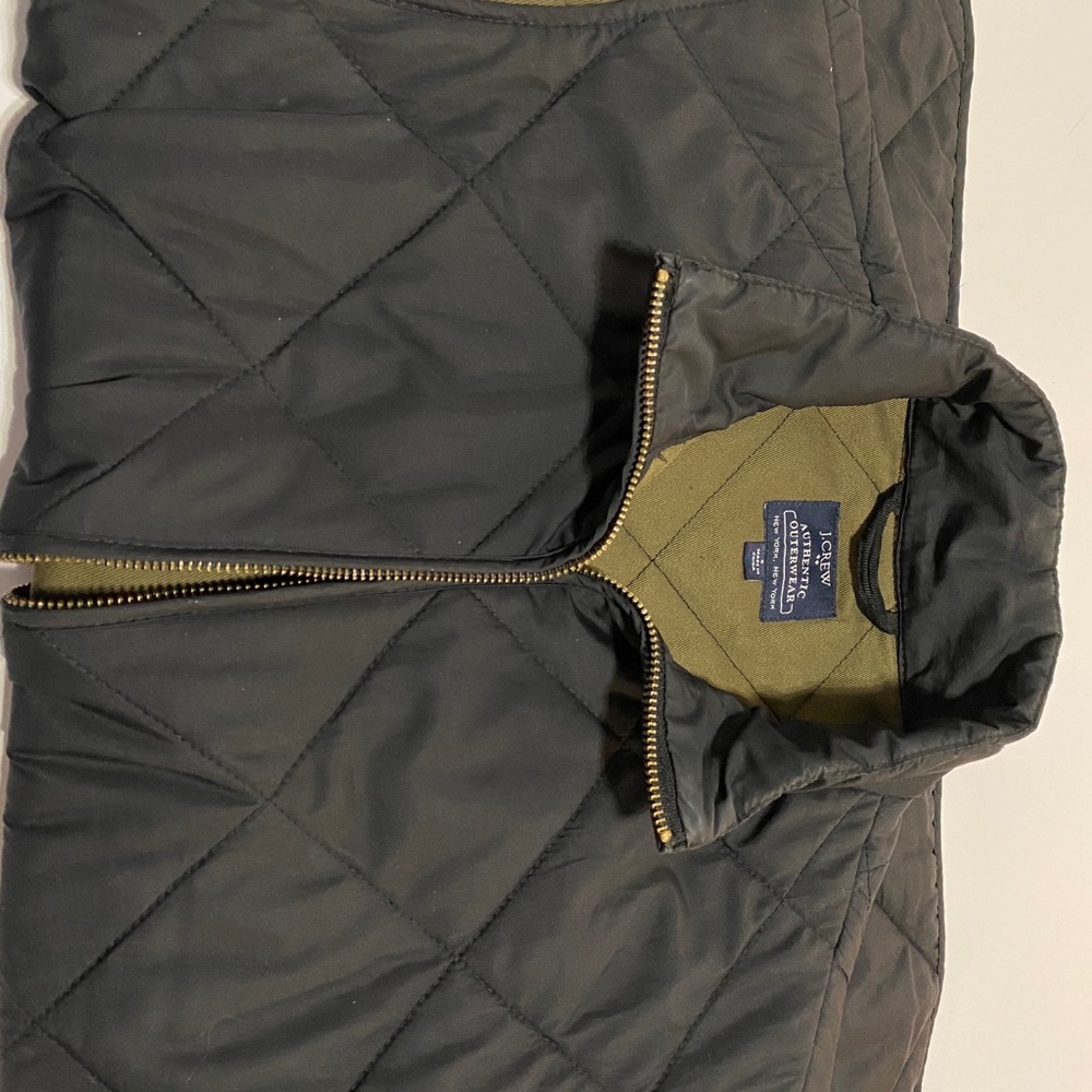 J Crew black quilted vest size small